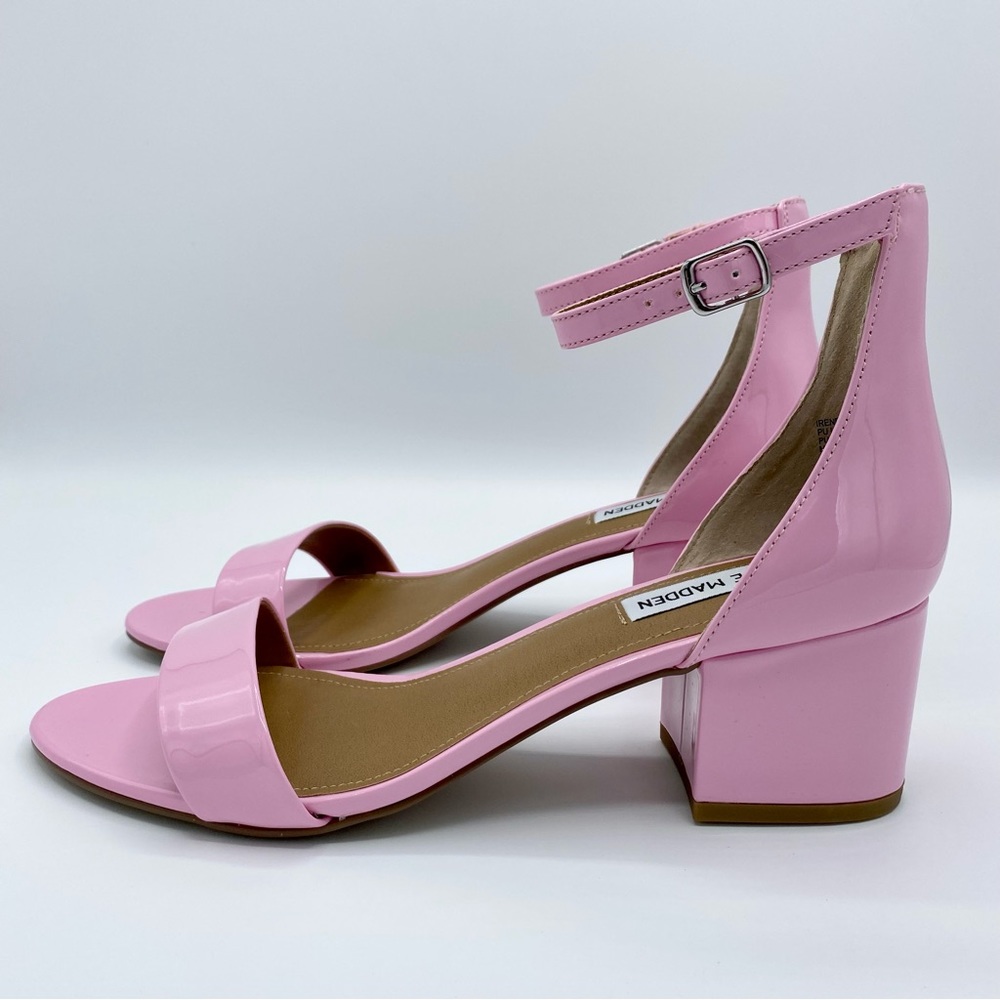 Steve Madden Pink Patent Irenee Ankle Strap Sandal Size 9.5 - Picture 8 of 15